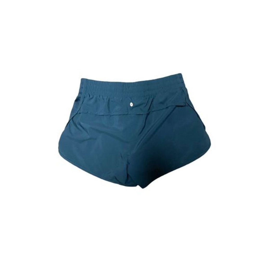 Color Block Two Tone Blue Striped Atheleisure Shorts